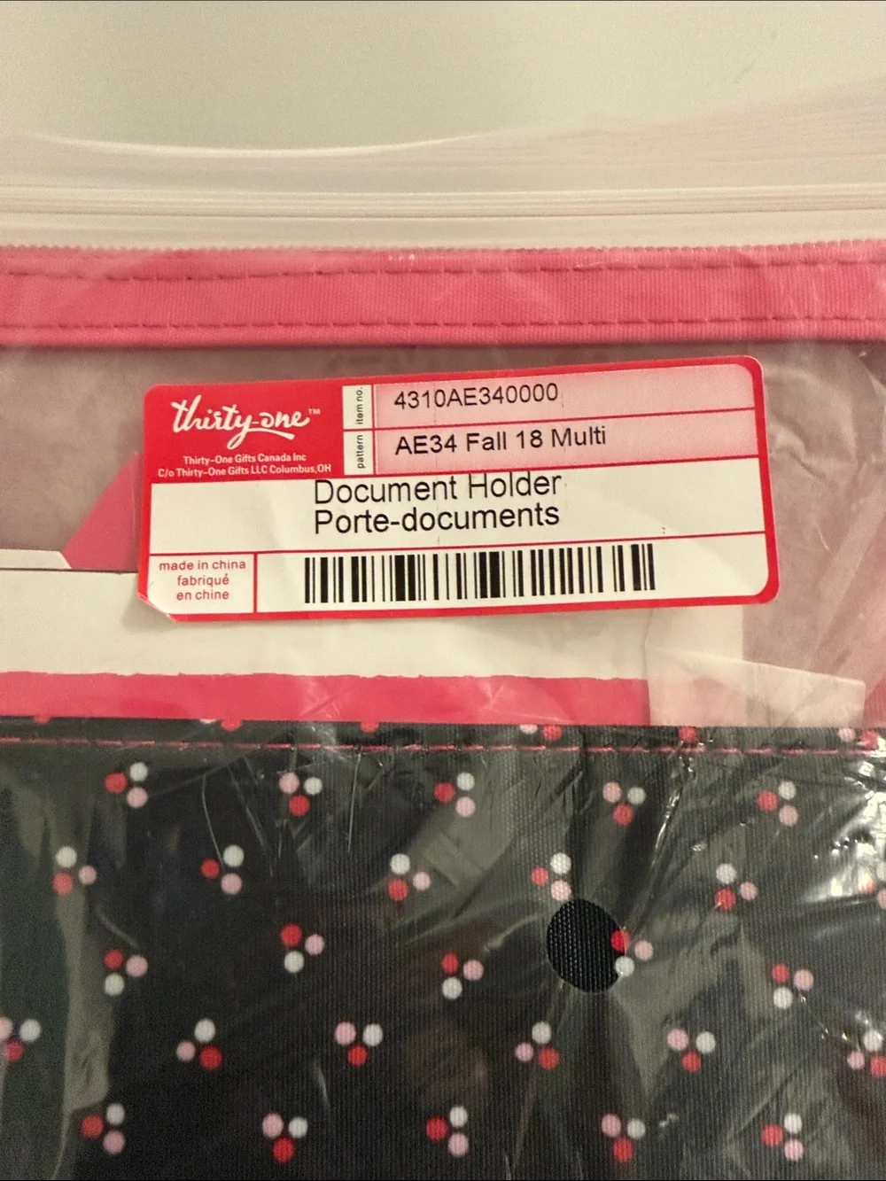 thirty-one navy with Pink Trim Floral file folder Organizer Pouch